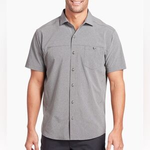 EUC KÜHL OPTIMIZR™ Men’s Short Sleeve Adventure Shirt Quick Dry Gray Size Large